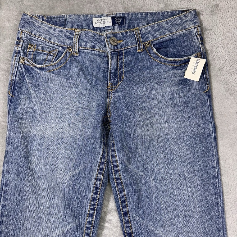 Aeropostale Women's Hailey Skinny Flare Curvy Fit Low Rise Size 7/8 Preppy NWT - Picture 2 of 15